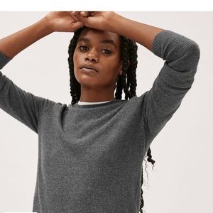 Everlane Cashmere Crew Sweater, charcoal gray, XXS